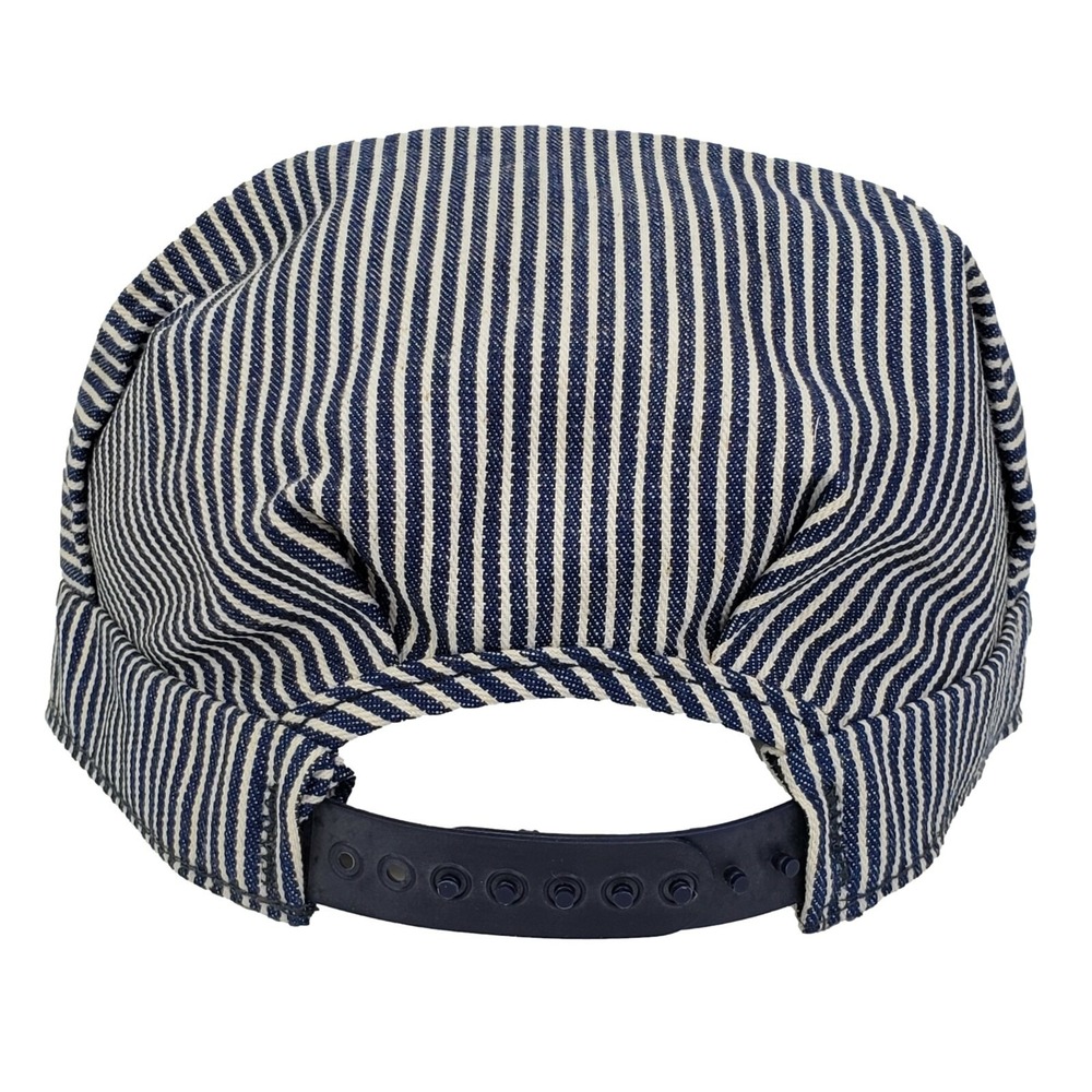 Pufferbelly Days Train Hat - Vintage 90s Denim Conductor Cap Patch Snapback‎ USA - Picture 4 of 8
